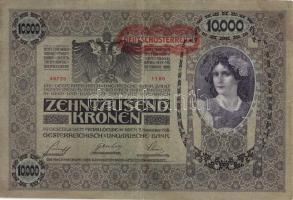 Ausztria/Osztrák-Magyar Bank 1918. 10.000K piros, vízszintes "Deutschösterreich" fny-sal, ...