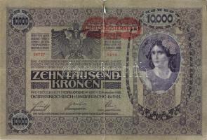 Ausztria/Osztrák-Magyar Bank 1918. 10.000K piros, vízszintes "Deutschösterreich" fny-sal, csak német nyelvű változat (5x) T:III/IV,IV