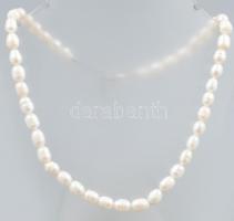 Tenyésztett gyöngy nyaklánc, nagy méretű gyöngyökkel, h: 49-55 cm