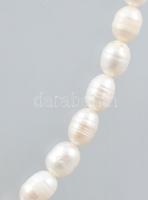 Tenyésztett gyöngy nyaklánc, nagy méretű gyöngyökkel, h: 49-55 cm