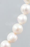 Tenyésztett gyöngy nyaklánc, nagy méretű gyöngyökkel, h: 48-53 cm