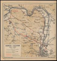 cca 1920-1940 Dr. Bodnár Gyula - Lettner Ferenc: Budapest-Esztergom térkép, középen hajtott, 23x22,5 cm