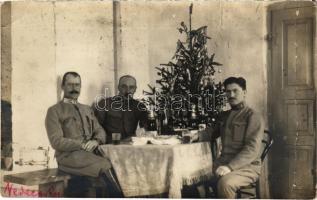 1916 Osztrák-magyar katonák karácsonya a fronton / WWI Austro-Hungarian K.u.K. military, Christmas on the front. photo + K.u.K. 19. Infanterie-Brigade-Commando K.U.K. FELDPOSTAMT 79 (fa)