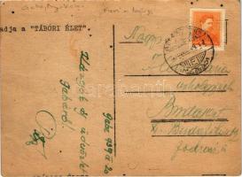 1939 "Csak" fél furik. Humoros katonai művészlap Gebéről (ma Nyírkáta) / Hungarian militar...