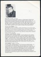 Galambos Tamás (1939- ) festőművész autográf aláírása róla szóló nyomtatványon