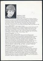 Széchenyi Lenke (1936-1993) gobelinművész autográf aláírása róla szóló nyomtatványon