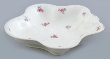 Haas & Czjzek virágmintás porcelán köretes tál. Matricás, jelzett, kopott, d: 27,5 cm