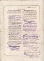 Budapest 1925. "Triesti Általános Biztosító Társulat" kitöltött biztosítási okmánya bélyeg...