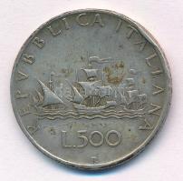 Olaszország 1959R 500L Ag "Kolumbusz hajói" T:2- patina, ph 
Italy 1959R 500 Lire Ag &quo...