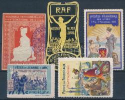 cca 1910 Kis kiállítási levélzáró tétel litho bélyegekkel