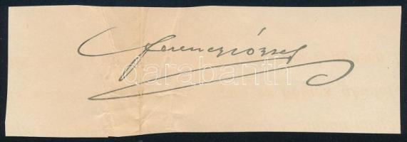 Ferencz József magyar király és császár autográf aláírása kivágáson.