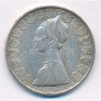 Olaszország 1958R 500L Ag "Kolumbusz hajói" T:2,2- patina Italy 1958R 500 Lire Ag "Co...