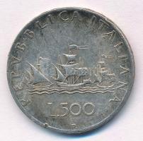 Olaszország 1958R 500L Ag "Kolumbusz hajói" T:2 patina, ph
Italy 1958R 500 Lire Ag "...