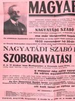 1932 Nagyatádi Szabó István kisgazda politikus és miniszter Kossuth téri szobrának leleplezésére hív...