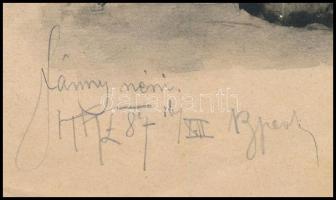 Kézdi Kovács László (1864-1942): Fánny néni, Budapest, 1887. Tus, ceruza, papír. Jelezve balra lent....