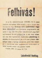 1918 Cegléd üres lakások bejelentésére felhívó hirdetmény.- 31x36 cm