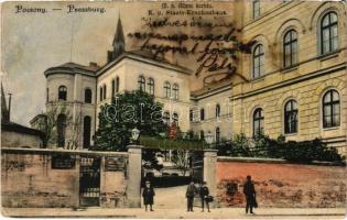 1904 Pozsony, Pressburg, Bratislava; M. k. állami kórház. Verlag &quot;Bediene dich allein&quot; / K. u. Staats-Krankenhaus / hospital (fl)