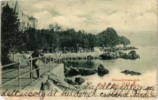 1899 (Vorläufer) Abbazia, Opatija; Strandpromenade (b)
