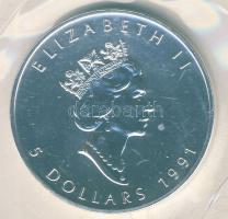 Kanada 1991. 5$ Ag T:P eredeti vákuumcsomagolásban, tanúsítvánnyal