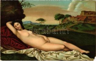 Venus / Erotic nude lady art postcard. W.Z.i.D. s: Giorgione (EM)