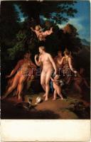 Urteil des Paris / Erotic nude lady art postcard. Stengel s: A. van der Werff (EK)