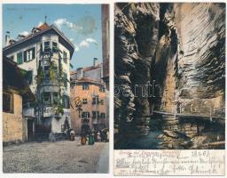 ~55 db régi képeslap, főleg külföldi városképek sok Ausztriával, jobbakkal, közte 1 magyar lap