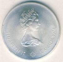 Kanada 1974. 5$ Ag "Montreali olimpia - olimpiai ötkarika" T:1