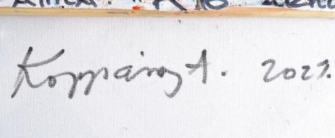 Koppány Attila (1947-): K16. Akril, vászon. Jelezve balra lent, a hátoldalon autográf felirattal. Fa...