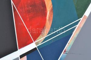 Koppány Attila (1947-): Observe. Akril, vászon. Jelzett a hátoldalon. Fa keretben. 58x58 cm / acryli...