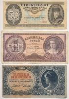 1930-1989. 6db klf forint, pengő bankjegy T:III