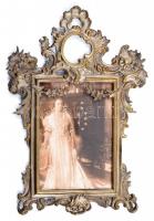 cca 1910-1920 Üchtritz-Amade grófné báró Bánhidy Stefánia esküvői fotója, rendkívül dekoratív, üvege...