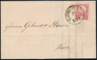 1872 Réznyomat 5kr levélen 