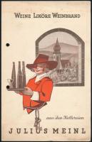cca 1930 Julius Meinl borok, szeszek, likőrök árjegyzéke