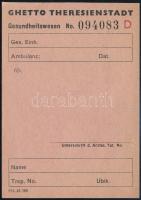 1945 Theresienstadt Getto egészségügyi kártya