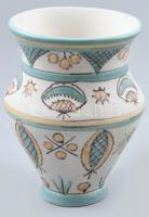 Gorka Iparművészeti Vállalatos váza. Mázas kerámia, kézzel festett, minimális kopással, m: 16 cm
