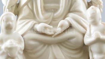 Antik kinai ( Blanc de chine) Guayin gyerekekkel, kuangxi periodus, ritka !!!, fehérmázas porcelán, ...