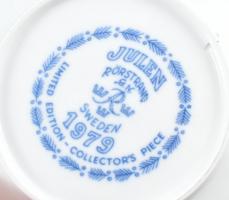 Julen Rörstand Sweden 1979. Kékfestett svéd fali tányér, eredeti dobozban, jelzett, hibátlan. 19,5x1...