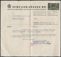 1941 Schuler írószer rt fejléces számla levél levélzáró bélyeggel