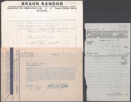 cca 1920-1940 5 db fejléces számla és reklám címke