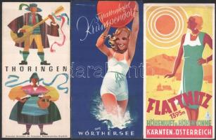 7 db vegyes osztrák és német turisztikai, utazási prospektus