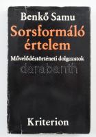 Benkő Samu: Sorsformáló értelem. Művelődéstörténeti dolgozatok. Bukarest, 1971, Kriterion. Kiadói papírkötés, kissé kopott borítóval.