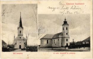 1914 Szelőce, Sókszelőce, Selice; Református templom, Római katolikus templom és plébánia / churches, parish