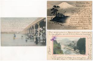 5 db RÉGI japán képeslap Goldberger Róbertnek címezve / 5 pre-1945 Japanese postcards