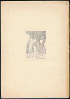 Franz von Bayros (1866-1924): Ex libris Zeilinger Gyula. Klisé, papír, jelzett a nyomaton, 6x8,5 cm