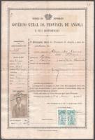 1923 Angolai útlevél, magyar személy részére / Passport from Angola