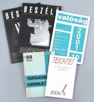 1989-2006 Vegyes folyóirat tétel, 5 db: Beszélő. Politikai és kulturális folyóirat 2 száma (1997. júl., 2002. júl-aug.); Valóság 2001. október; Társadalmi Szemle 1989. különszám; Tekintet 2006/5.