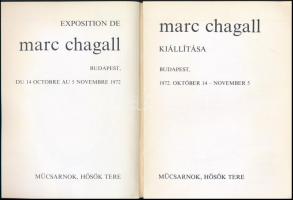 1972 Marc Chagall kiállítása. Exposition de Marc Chahall. Bp., 1972., Műcsarnok. Kiadói papírkötés
