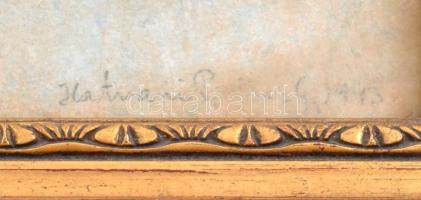 Hatvani Perlusz Gyula (1896-1944): Havas táj, 1943. Pasztell, papír, jelzett, üvegezett fakeretben, ...