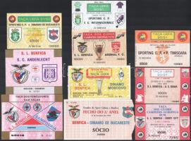 cca 1990 10 db nemzetközi klubcsapatok futball mérkőzés jegy / 10 international football teams match tickets