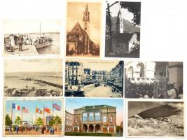 Kb 740 db régi külföldi városképes lap cipős dobozban. Érdekes vegyes anyag!!